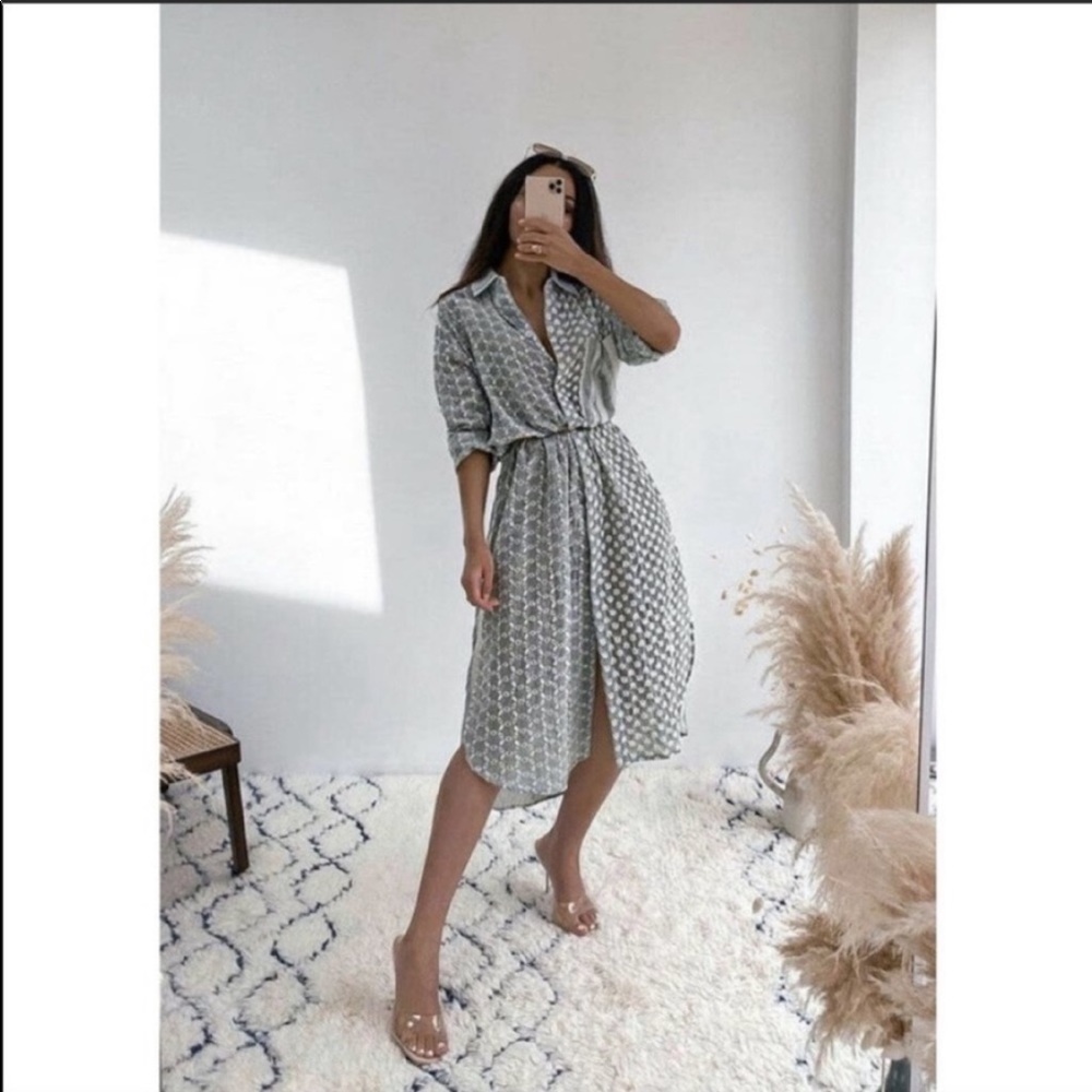 Zara open knit embroidery patchwork dress tunic duster - Picture 5 of 15